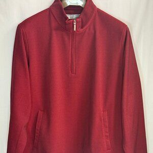 NWOT Carnoustie Men's Mock Neck 1/4 Zip Long Sleeves Pullover - Burgundy - XL